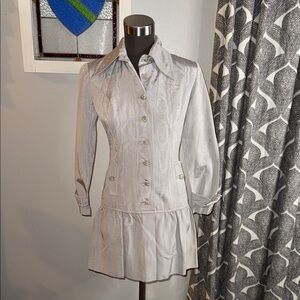 Vintage 1960’s Muted Silver Taffeta Mini Dress